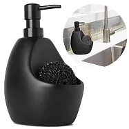 加拿大umbra陶瓷Joey設計專利2合1洗潔精給皂器+肥皂架330750-040黑色(591ml)