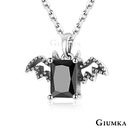 GIUMKA情侶項鍊天使惡魔甜蜜之愛S925純銀男女情人對鍊 情人節送禮推薦 單個價格 MNS08106 50cm 黑鋯大墜男鍊