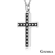 GIUMKA十字架項鍊S925純銀情侶短鍊 男女情人對鍊愛心菱形 單個價格 情人節禮物推薦 MNS09039 50cm 大墜菱形紋男鍊