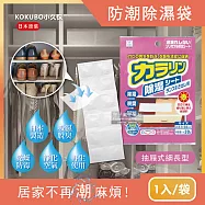 日本kokubo小久保-可重複使用抽屜衣櫃防潮除濕袋1袋(除濕包變色版) 抽屜式細長型(粉色)1入/袋