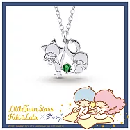 STORY故事銀飾-KikiLala星座系列-雙子星摩羯座誕生石純銀項鍊 白K金