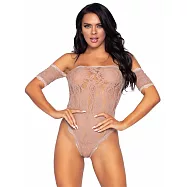 <美國Leg Avenue>蕾格愛妞 纖細手臂 &bull; 一字領 &bull; 露肩乾燥玫瑰蕾絲彈性連身衣 89234