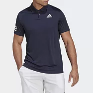 Adidas Club 3-Stripes Polo [H34701] 男 短袖 上衣 網球 亞洲版 吸濕 排汗 深藍 XL 深藍/白