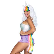 <美國Leg Avenue>蕾格愛妞 2件式獨角獸造型套組&bull;58公分長波浪獨角獸假髮&bull;搭配45公分彩虹尾巴 2672