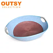 OUTSY透氣舒眠羊毛氈四季通用大碗型貓窩 藍色