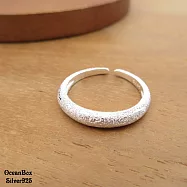優雅大方霧砂開口式925純銀戒指.戒圍可調整