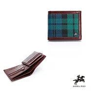 DF BAGSCHOOL - SANDIA POLO系列經典格紋多功能牛皮活動式相片短夾 主圖款