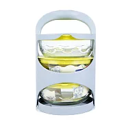 CS22 韓系超密封不滲透玻璃保鮮碗-附專用提籃(四件套組)-2入