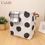 【Caldo卡朵生活】方形棉麻玩具摺疊收納籃 圓點