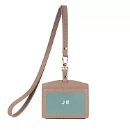 J II 卡套-米洛牛皮雙卡橫式證件套-2302 藕膚色