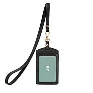 J II 卡套-米洛牛皮雙卡證件套- 直式黑色