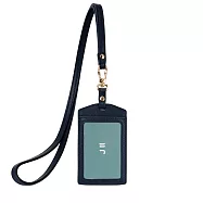 J II 卡套-米洛牛皮雙卡直式證件套-2301 深藍色