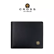 【CROSS】台灣總經銷 限量2折 頂級小牛皮素面LOGO8卡男用皮夾 全新專櫃展示品 (黑色 贈禮盒提袋)