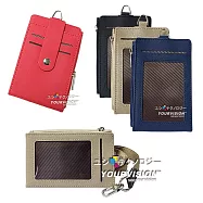 可對開帶扣內外多層次證件套 證件夾 零錢包(附加寬掛繩)_ 霧黑