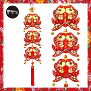 摩達客農曆新年春節◉民族風三雙魚立體吊飾