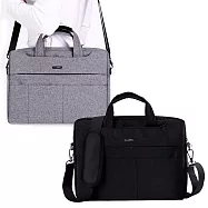 [15.6吋] 簡尚品味 雙拉鍊防潑水手提肩背兩用平板筆電包 簡約黑