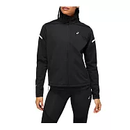 Asics [2012C028-001] 女 針織 外套 運動 慢跑 路跑 高領 保暖 舒適 反光 冬季 亞瑟士 黑 L 黑