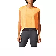 Asics [2012B912-700] 女 短袖 上衣 T恤 海外版型 前短後長 透氣 吸濕 排汗 亞瑟 黃