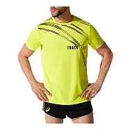 Asics [2091A357-750] 男 短袖 上衣 T恤 海外版 慢跑 路跑 運動 訓練 吸濕 排汗 亞瑟士 螢黃 3XL 螢黃