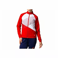 Asics [2032B287-600] 女 針織外套 亞洲版 舒適 吸濕 排汗 TOKYO 運動 休閒 亞瑟士 紅白 XL 紅/白