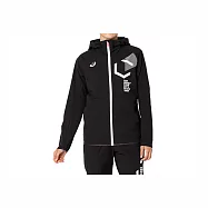 Asics [2032B976-001] 女 平織外套 亞洲版型 連帽 運動 訓練 吸濕 排汗 訓練 慢跑 亞瑟士 黑 XL 黑