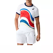 Asics [2041A133-100] 男 短袖 上衣 T恤 網球衣 海外版型 吸濕 排汗 快乾 運動 亞瑟士 白 2XL 白