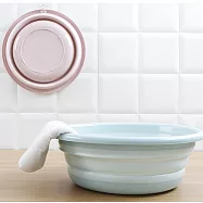 E.City_居家戶外可攜式多功能折疊收納水盆(大) 藍