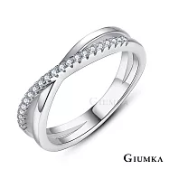 GIUMKA純銀戒指S925純銀戒交織幸福交叉戒女戒 銀色白鋯 單個價格 MRS07108 5 美國圍5號