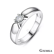 GIUMKA情侶戒指S925純銀戒尾戒見證幸福單鑽戒 男女情人對戒 單個價格 MRS07106 情人節送禮推薦 4 細版美國圍4號