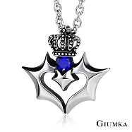 GIUMKA情侶項鍊白鋼短鏈 獵愛天使男女情人對鍊 銀色 單個價格 MN03046-1 情人節送禮推薦 50cm 藍剛玉大墜男鍊