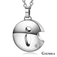 GIUMKA情侶項鍊白鋼短鏈 甜蜜攻心男女情人對鍊 銀色 單個價格 MN03044-1 情人節送禮推薦 50cm 銀色大墜男鍊-I