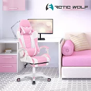 ArcticWolf Athena雅典娜賽車型腳墊電競椅-粉紅色 粉紅