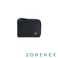 ZODENCE SEAL進口牛皮長型簡式短夾 深藍