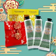 L&rsquo;OCCITANE 歐舒丹 杏仁護手霜3入禮盒組送紅包袋-國際航空版