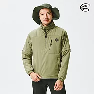 ADISI 男半門襟SMAWARM海洋溫控撥水外套(可拆袖) AJ2121046 (S-2XL) / 蚵殼棉 海洋紗 環保 防潑水 戶外機能 S 木棉綠