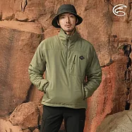 ADISI 男半門襟SMAWARM海洋溫控撥水外套(可拆袖) AJ2121046 (S-2XL) / 蚵殼棉 海洋紗 環保 防潑水 戶外機能 L 木棉綠