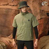 ADISI 男半門襟SMAWARM海洋溫控撥水外套(可拆袖) AJ2121046 (S-2XL) / 蚵殼棉 海洋紗 環保 防潑水 戶外機能 XL 木棉綠