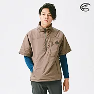 ADISI 男半門襟SMAWARM海洋溫控撥水外套(可拆袖) AJ2121046 (S-2XL) / 蚵殼棉 海洋紗 環保 防潑水 戶外機能 M 棕灰