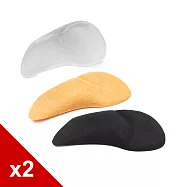 糊塗鞋匠 優質鞋材 H12 矽膠高跟掌弓墊 2雙 B03黑色小