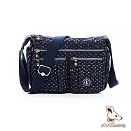 B.S.D.S冰山袋鼠 - 楓糖瑪芝 - 造型多層斜背包【5035-1BB】 幾何藍