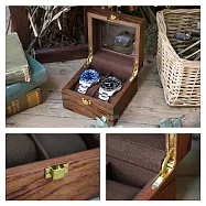 │完全計時│楓糖棕實木紋2只裝手錶收藏盒(木H2E) 楓糖棕實木紋