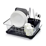 《KitchenCraft》集水盤+餐具碗盤瀝水架 | 餐具 碗盤收納架 流理臺架 - 黑