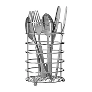 《Premier》圓形餐具瀝水收納筒 | 廚具 碗筷收納筒 瀝水架 瀝水桶 - 銀