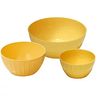 《TESCOMA》歐洲 Delicia可微波打蛋盆3件(黃) | 攪拌盆 料理盆 洗滌盆 備料盆