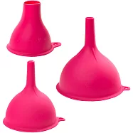 《FOX RUN》美國 矽膠漏斗3件 | 分裝漏斗 - 桃 - 桃