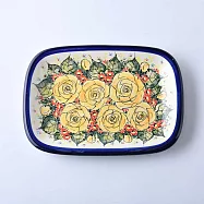 波蘭陶 繁花逸麗系列 長方盤 29cm 波蘭手工製