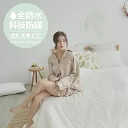 【BUHO布歐】日系防水防蹣6尺雙人加大床包三件組 《清澈白》