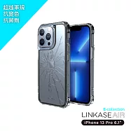ABSOLUTE LINKASEAIR iPhone 13 Pro (6.1吋)專用 電子蝕刻技術防摔抗變色抗菌大猩猩玻璃保護殼-裂紋 13 Pro專用