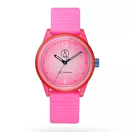 Q&Q SmileSolar|春夏拚色款 015太陽能手錶-跳躍粉/35mm