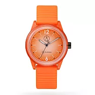 Q&Q SmileSolar|春夏拚色款 011太陽能手錶-律動橘/35mm